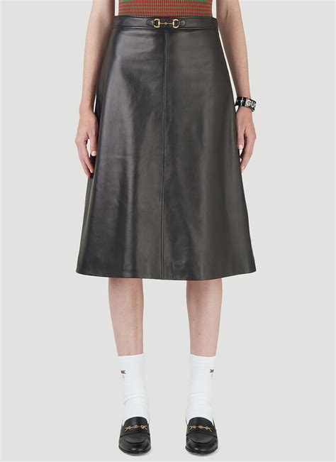 gucci horsebit leather skirt|Gucci Leather skirt with Horsebit.